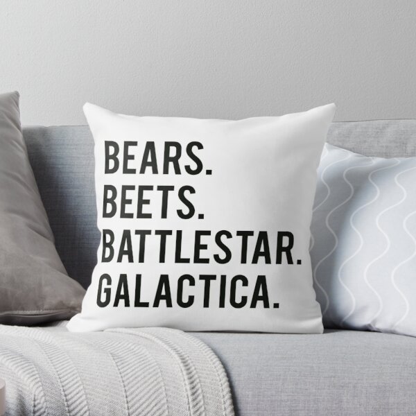 Bears beets store battlestar galactica pillow