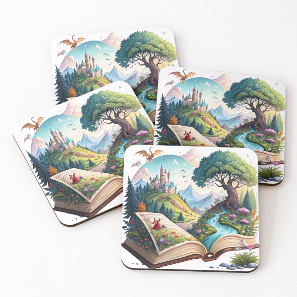 Item preview, Escape into Fiction, Design Featuring A Fantasy World Emerging From An Open Book, Book Lover, Bibliophile, Bookworm, Book Addict, Reading Time designed and sold by PixelStoneDesign .