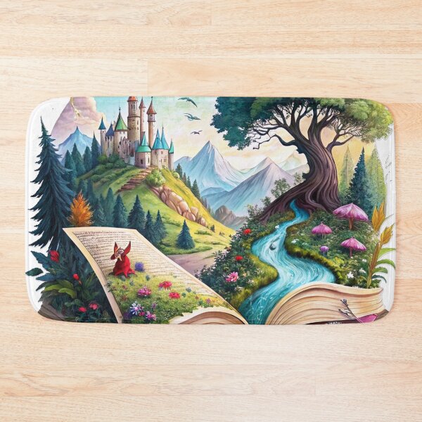 Item preview, Escape into Fiction, Design Featuring A Fantasy World Emerging From An Open Book, Book Lover, Bibliophile, Bookworm, Book Addict, Reading Time designed and sold by PixelStoneDesign .