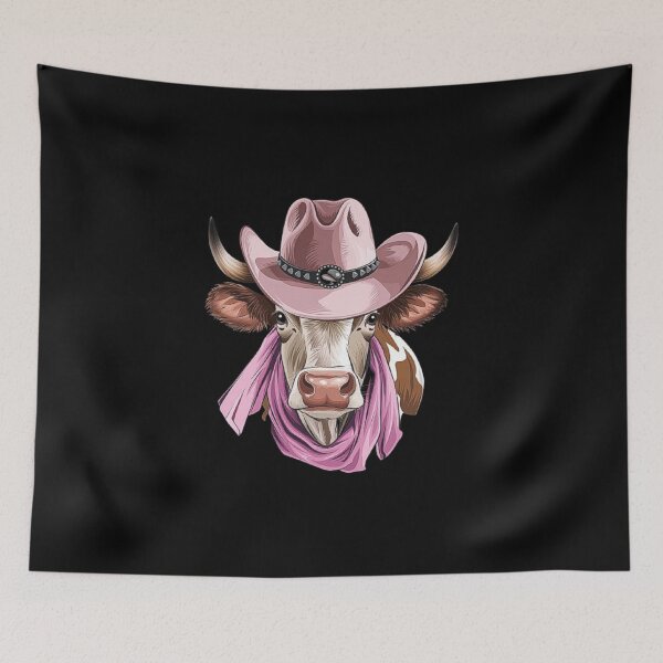 Artikelvorschau, Western-Kuh-Illustration - Cowboyhut-Design entworfen und verkauft von love3617.