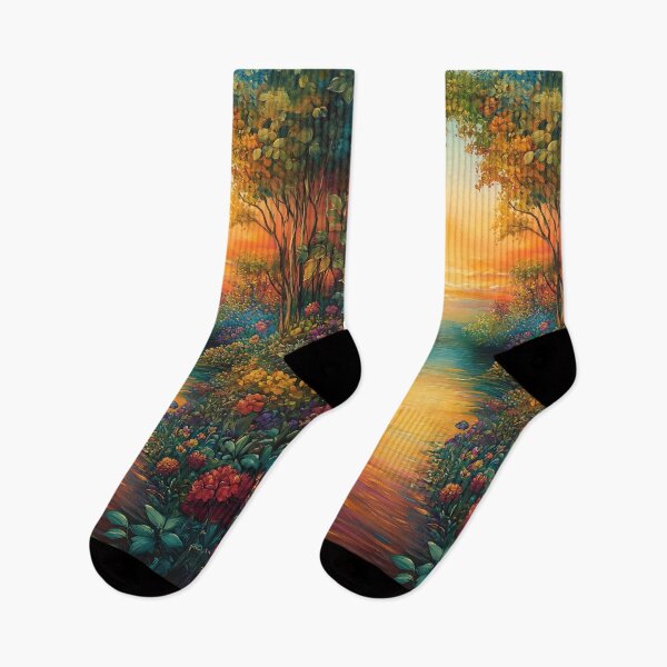 Item preview, Sunset River Garden - Paradise Path Art designed and sold by TheSillySartor.