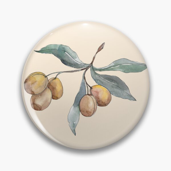 Item preview, Colorful Olive twig with leaves aquarelle designed and sold by EmeraldeaArt.