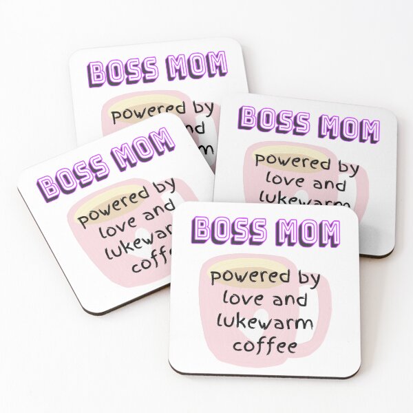 Item preview, Boss Mom - Powered by love and lukewarm coffee designed and sold by ArtfulKreations.