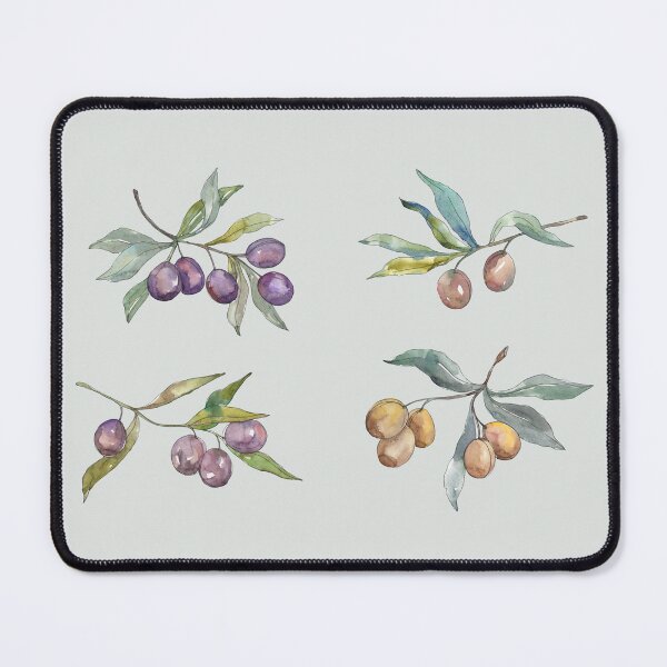Item preview, watercolor olive twig set designed and sold by EmeraldeaArt.