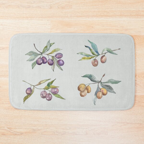 Item preview, watercolor olive twig set designed and sold by EmeraldeaArt.