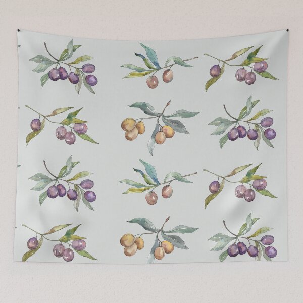 Item preview, watercolor olive twig set designed and sold by EmeraldeaArt.