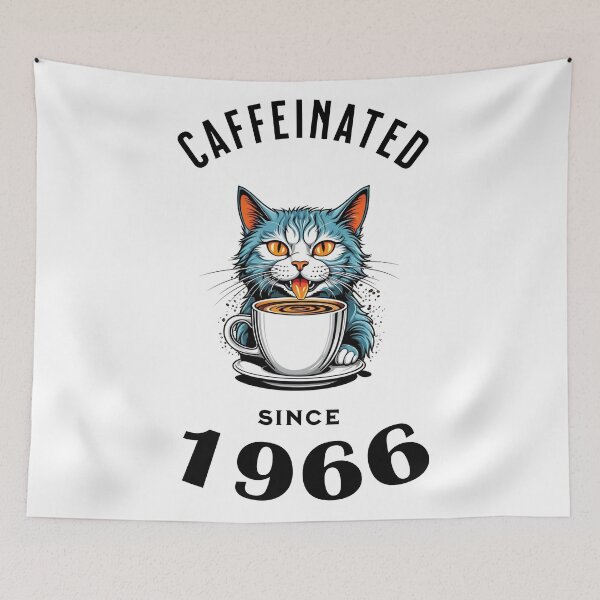 Item preview, Cat Caffeinated Since 1966 designed and sold by LegendaryDesigns.