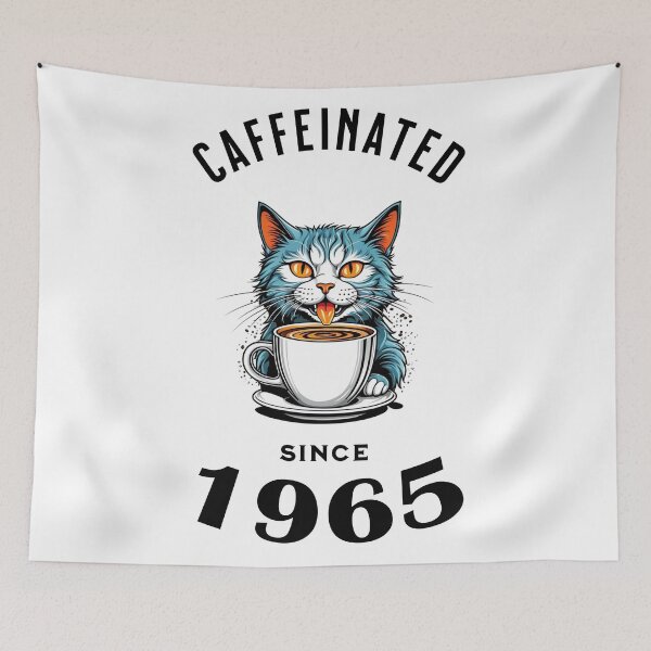 Item preview, Cat Caffeinated Since 1965 designed and sold by LegendaryDesigns.