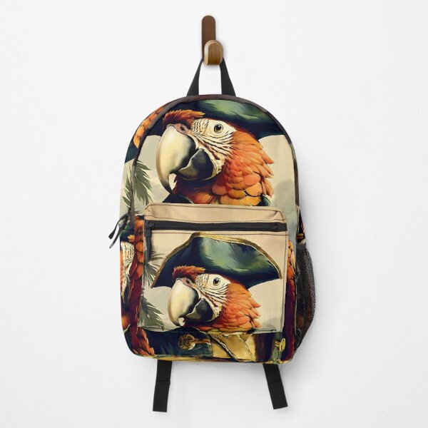Item preview, Vintage Animal Art: Ara Macaw Parrot Pirate Captain Portrait | Animal Art | Oil Painting | Vintage Art designed and sold by UnhingedBird.
