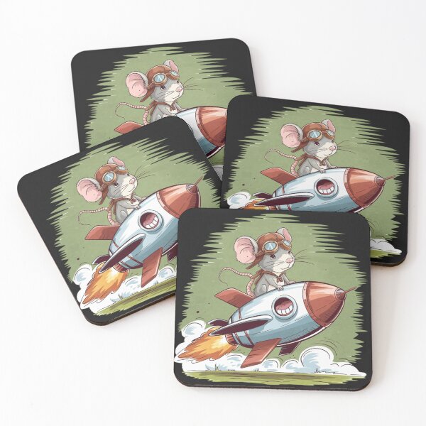 Item preview,  a mouse sitting on an angry rocket airplane  designed and sold by 123ks.