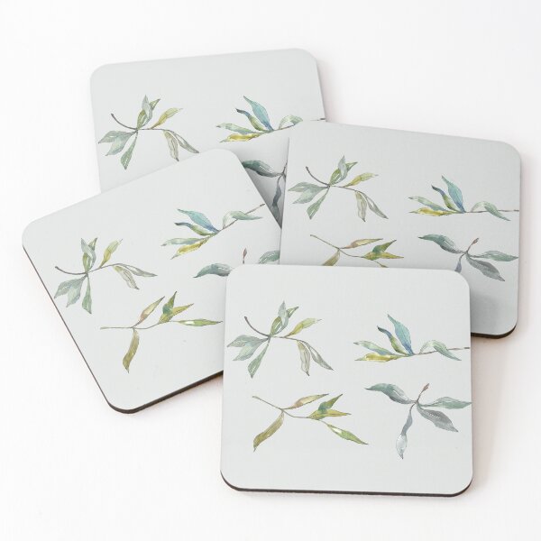 Item preview, watercolor olive leaves twig branch set designed and sold by EmeraldeaArt.