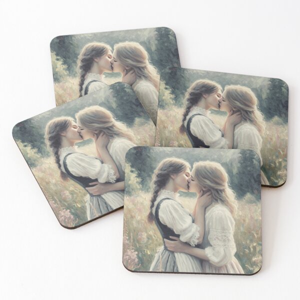 Item preview, Two young women are in a field of wildflowers designed and sold by Drawings Project.