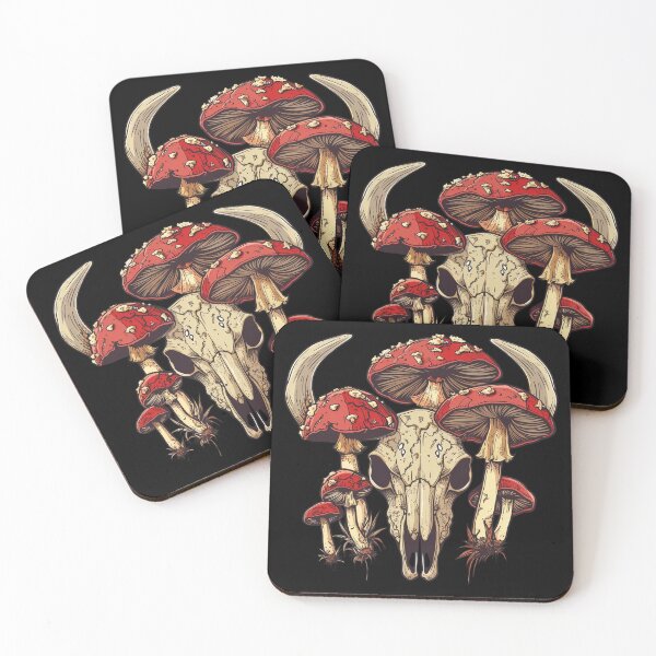 Item preview, Skull Mushrooms Natural Motif designed and sold by titanosdesign.