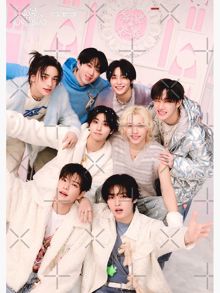 Stray Kids ot8 pink poster 5 o'clock SKZ KPOP