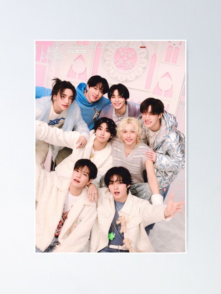 Stray Kids ot8 pink poster 5 o'clock SKZ KPOP