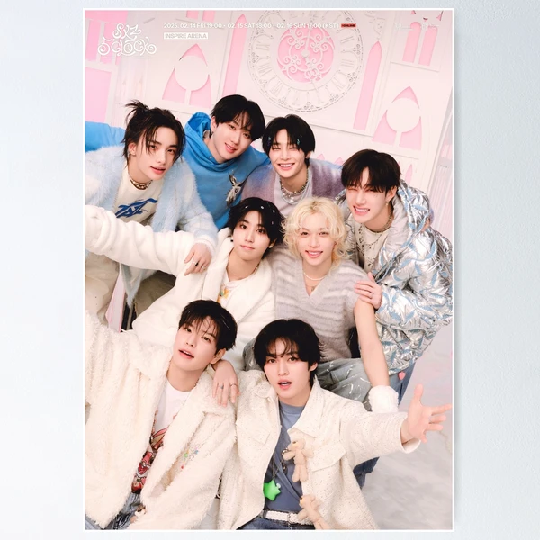 Stray Kids ot8 pink poster 5 o'clock SKZ KPOP