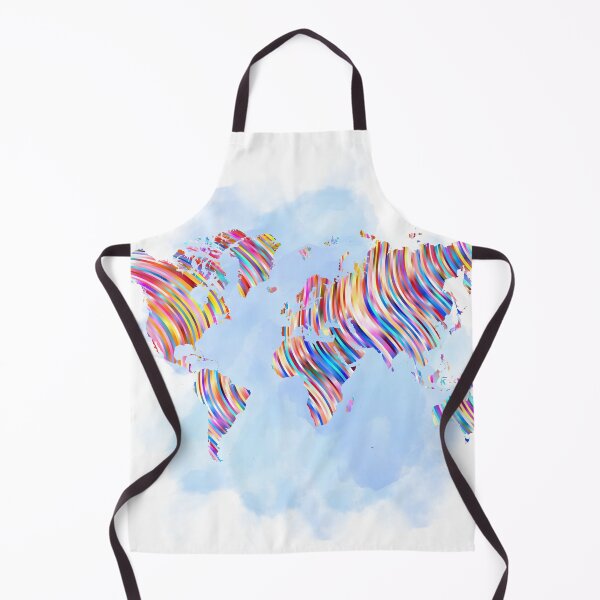 Item preview, Vibrant World Map - Abstract Stripes on Watercolour designed and sold by RaiyaTees.