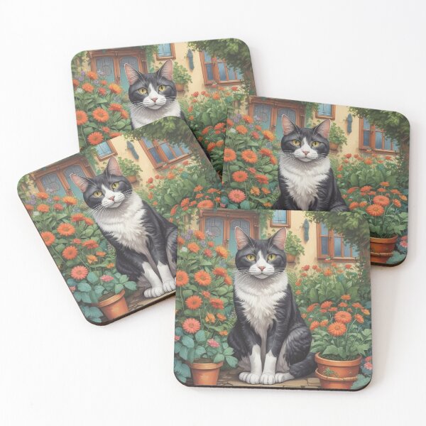 Item preview, Black and white cat designed and sold by GasconyPassion.