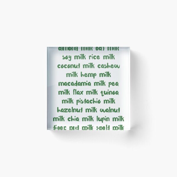 Item preview, List of milk alternatives for vegan people designed and sold by Hobsquable.