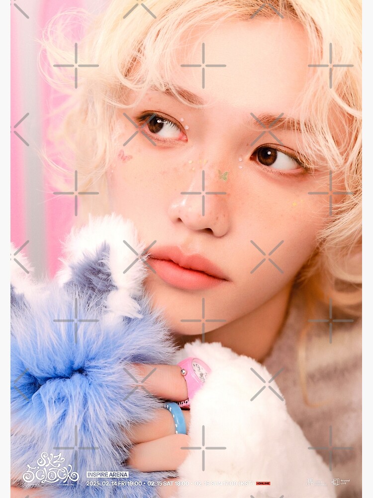 Felix Stray Kids ot8 pink poster 5 o'clock SKZ KPOP