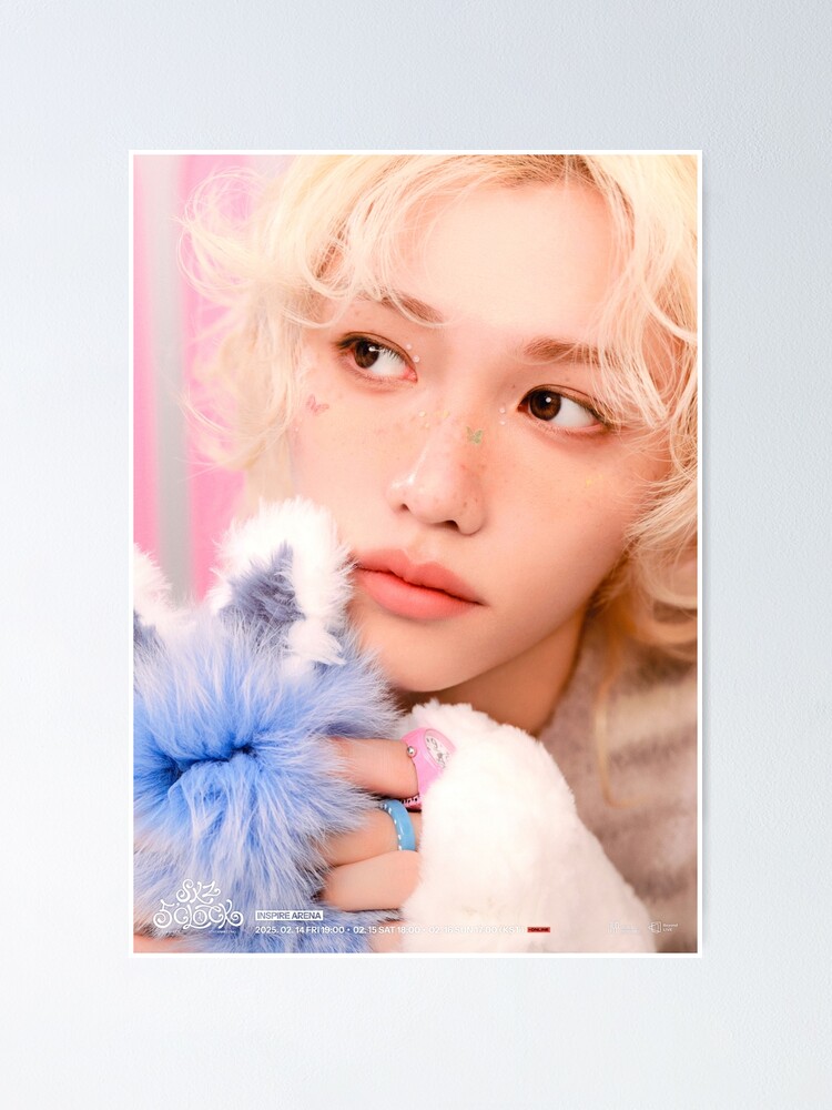 Felix Stray Kids ot8 pink poster 5 o'clock SKZ KPOP