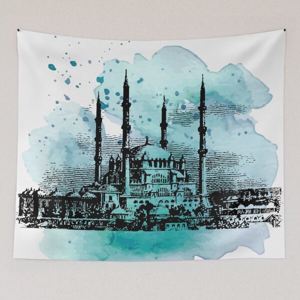 Item preview, Majestic Mosque on Watercolour Background designed and sold by RaiyaTees.