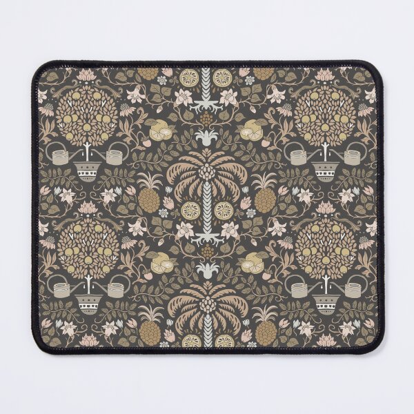 Item preview, Kopie von colorful orange tree and palm garden damask on blue | repeat pattern designed and sold by colorofmagic.