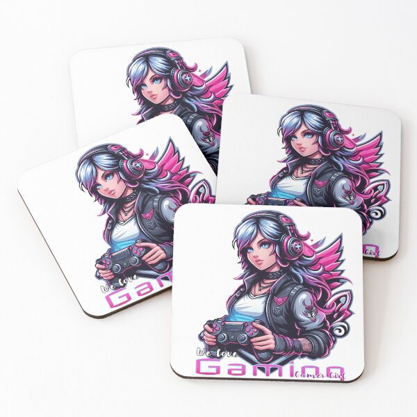 Item preview, Anime/Manga Art, Woman with Controller, Gamepad, Wings, We Love Video Games designed and sold by Salimgor Hangaround Music.