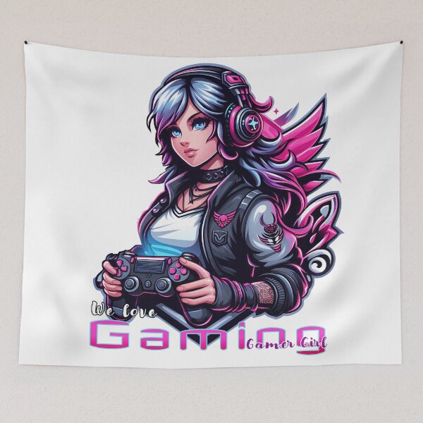 Item preview, Anime/Manga Art, Woman with Controller, Gamepad, Wings, We Love Video Games designed and sold by Salimgor Hangaround Music.