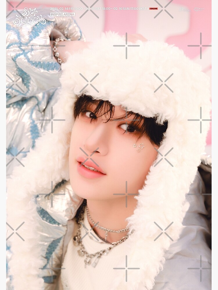 Bang Chan Stray Kids ot8 pink poster 5 o'clock SKZ KPOP