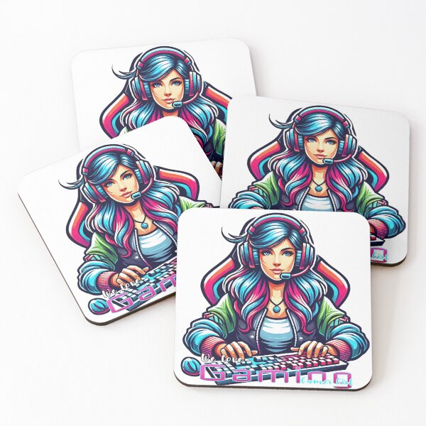 Item preview, Woman with keyboard and mouse, We love video games 3 lettering designed and sold by Salimgor Hangaround Music.
