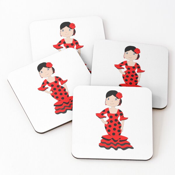 Item preview, The girl dressed as a flamenco dancer with a red flower in her hair. The fair girl. designed and sold by Cartoon Spain.