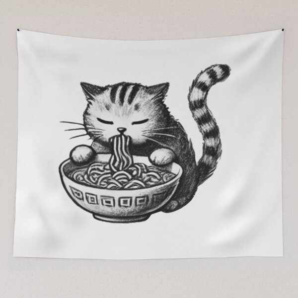 Aperçu de l'œuvre Chat Ramen 26 créée et vendue par S.Lindsay Designs.