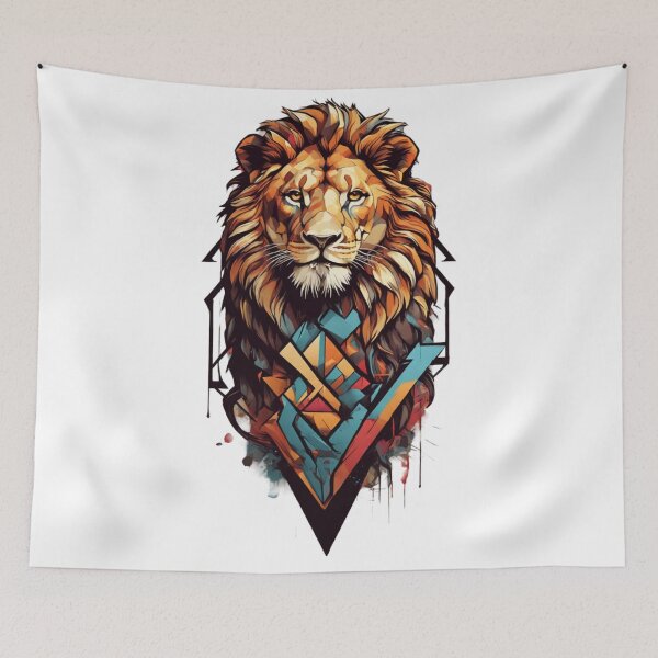 Item preview, Bold Roar: Graffiti-Inspired Geometric Lion Design designed and sold by Pixel Palette.