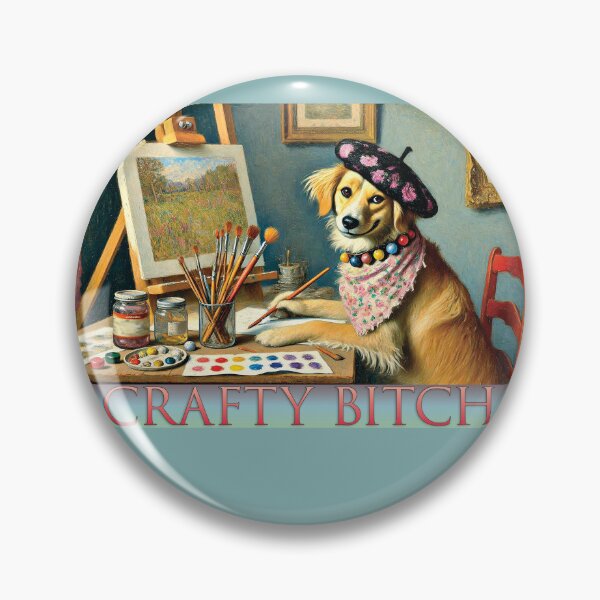 Item preview, "Crafty Bitch" Female Dog Artist Painter designed and sold by Shells Graffiti.