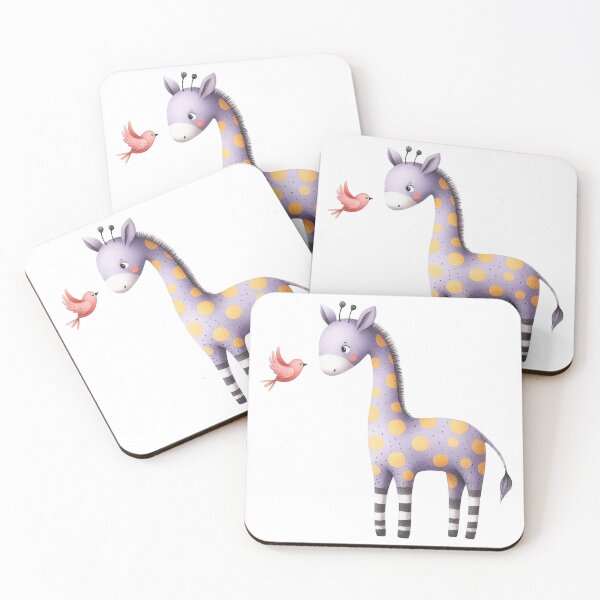 Item preview, A whimsical illustration of happy giraffe designed and sold by Beyondnote-Art.