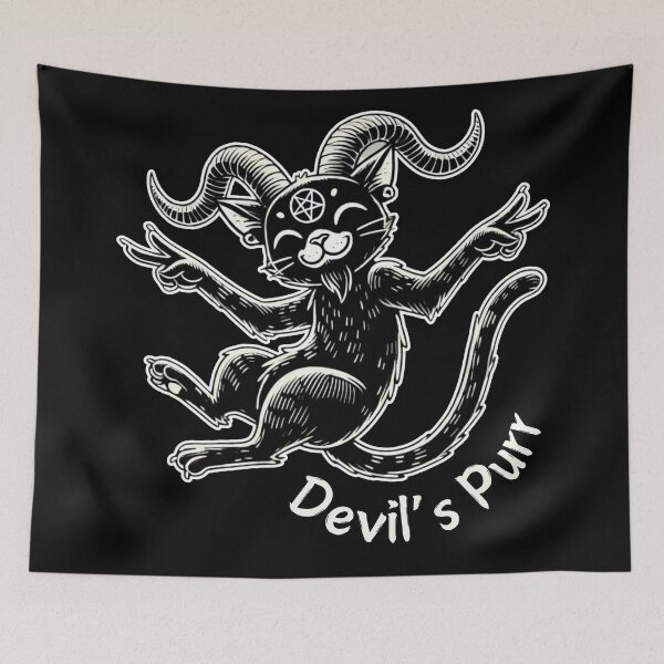Item preview, Devil’s Purr – Mischievous Cat with a Dark Twist designed and sold by sekrecja.