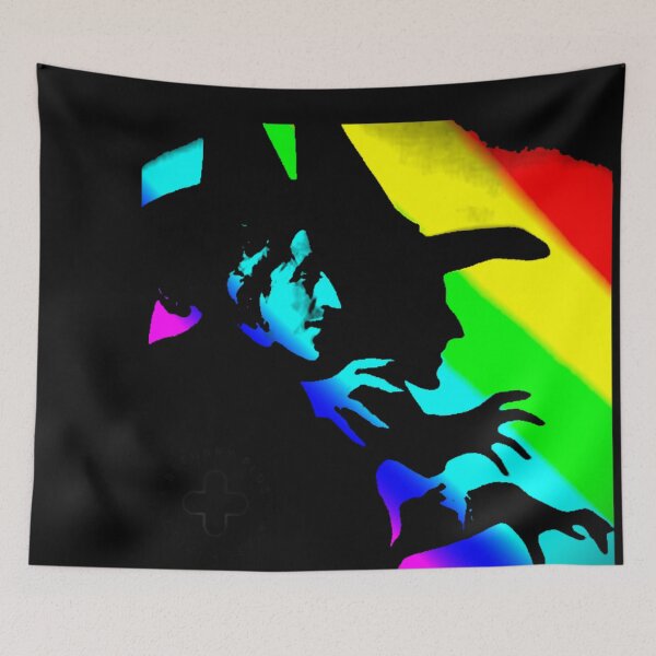 Item preview, wicked witch groovy retro mask  rainbow edit  print  designed and sold by mystic lady vintage art and fashion designs.