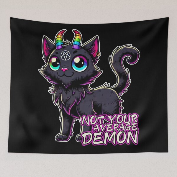 Item preview, Not Your Average Demon – Rainbow-Horned Cat designed and sold by sekrecja.