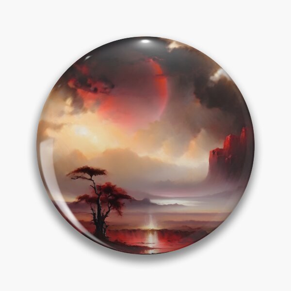 Item preview, The Red World Under the Red Sun Landscape | Fantasy Art | Fantasy Landscape | Nature Fantasy designed and sold by UnhingedBird.