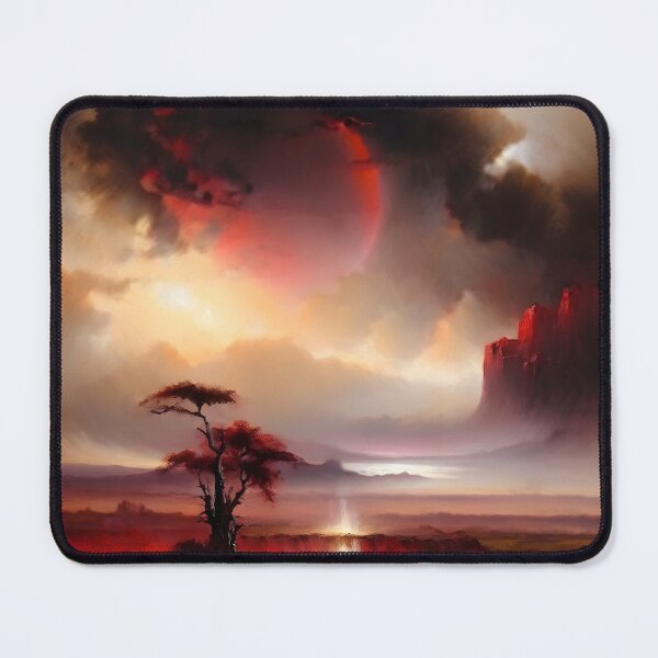 Item preview, The Red World Under the Red Sun Landscape | Fantasy Art | Fantasy Landscape | Nature Fantasy designed and sold by UnhingedBird.
