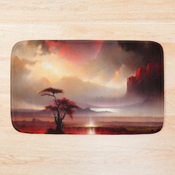 Item preview, The Red World Under the Red Sun Landscape | Fantasy Art | Fantasy Landscape | Nature Fantasy designed and sold by UnhingedBird.