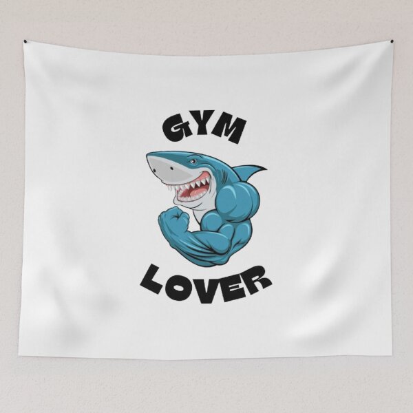 Item preview, Gym Lover Shark  designed and sold by CanvasWhimsy.