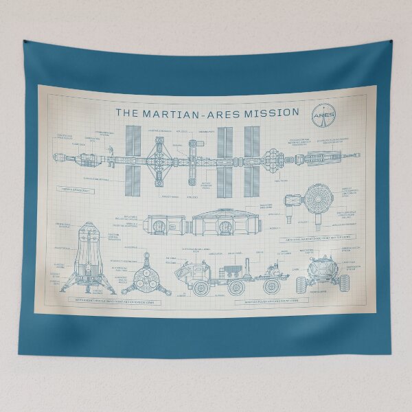 Item preview, The Martian - Ares Mission (Light Blue Ivory Blueprint) designed and sold by BGALAXY.