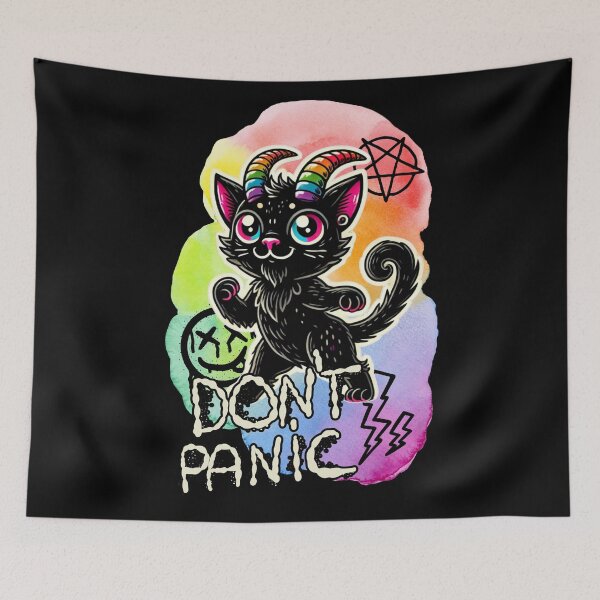 Item preview, Don’t Panic – Rainbow Demon Cat designed and sold by sekrecja.
