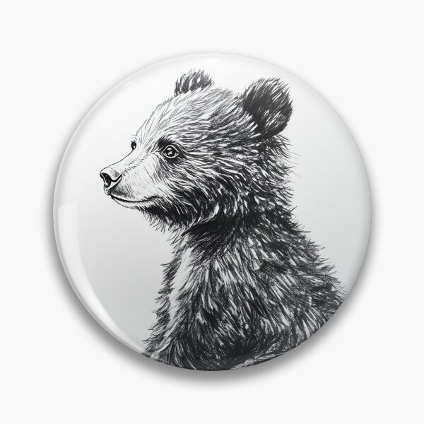Item preview, Realistic bear cub pencil drawing designed and sold by Pencil-Art.
