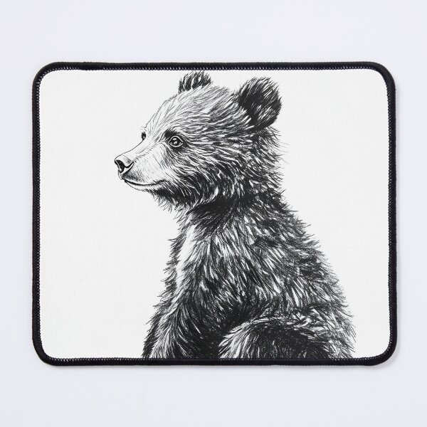 Item preview, Realistic bear cub pencil drawing designed and sold by Pencil-Art.