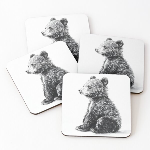 Item preview, Realistic bear cub pencil drawing designed and sold by Pencil-Art.