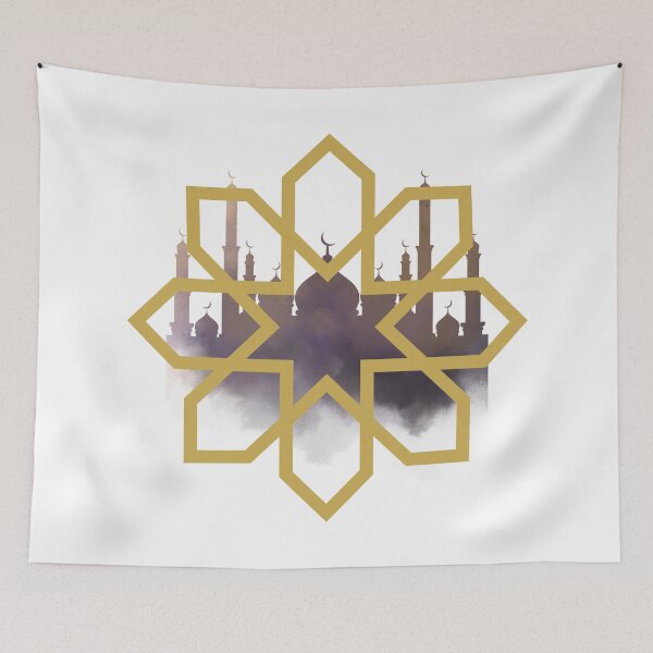 Item preview, Golden Geometric Eid Mosque Design designed and sold by RaiyaTees.