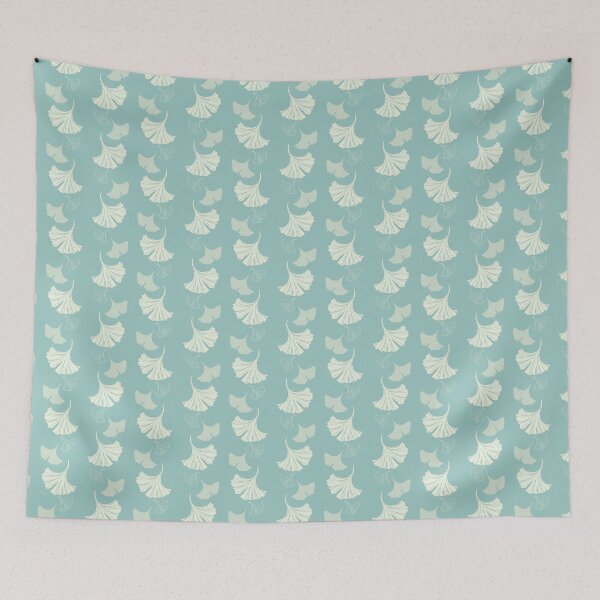 Item preview, Cascading Ginkgo in aqua designed and sold by LisaLeQuelenec.